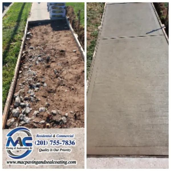 Sidewalk Installation and Repair in NJ | Clifton, Teaneck, Bloomfield - Side View - MAC Paving and Sealcoating